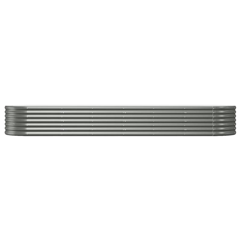 vidaXL Garden Raised Bed Galvanised Steel 296x80x36 cm Grey