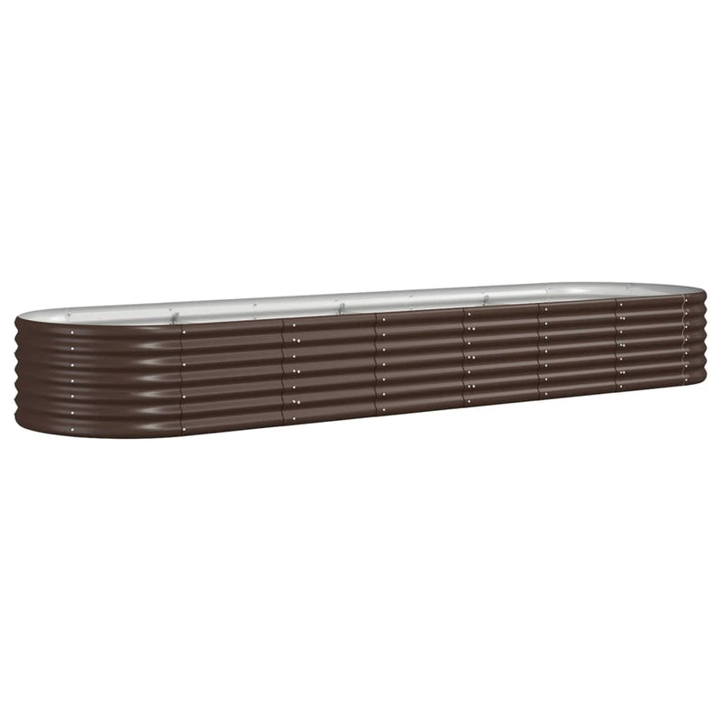 vidaXL Garden Raised Bed Galvanised Steel 296x80x36 cm Brown