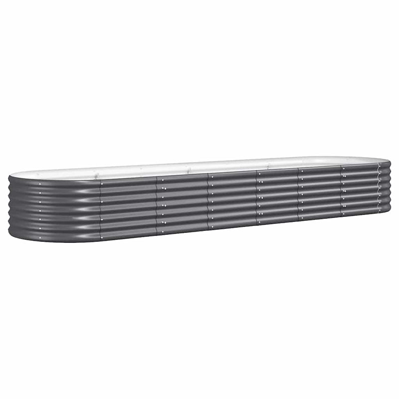 vidaXL Garden Raised Bed Galvanised Steel 296x80x36 cm Anthracite