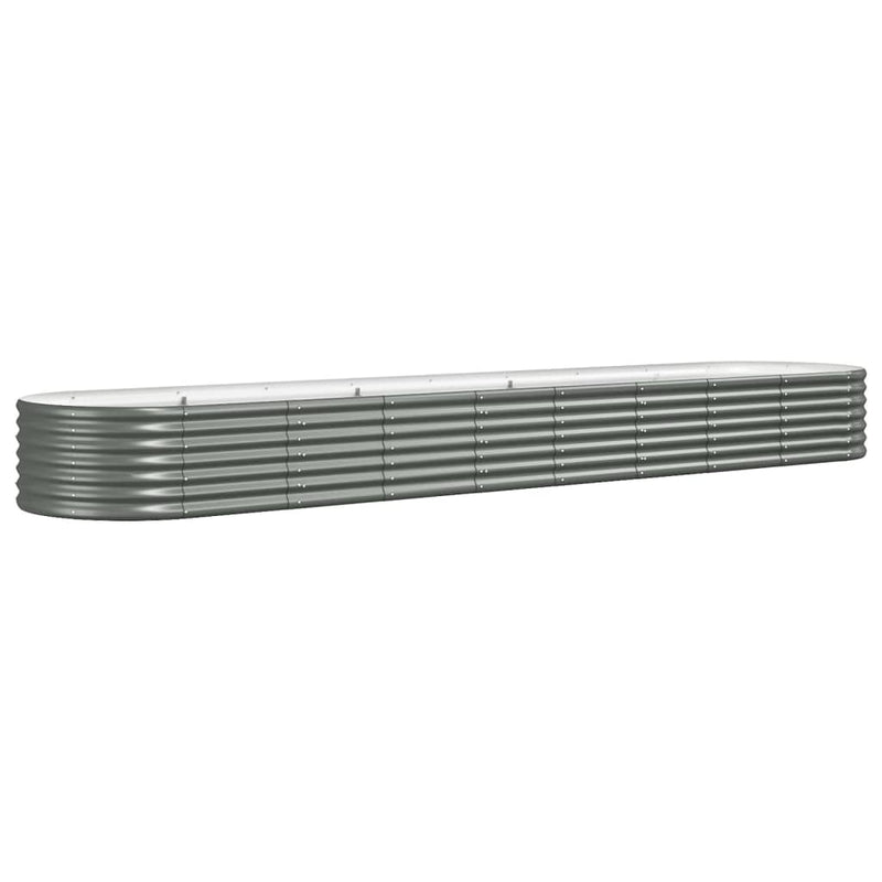 vidaXL Garden Raised Bed Galvanised Steel 368x80x36 cm Grey