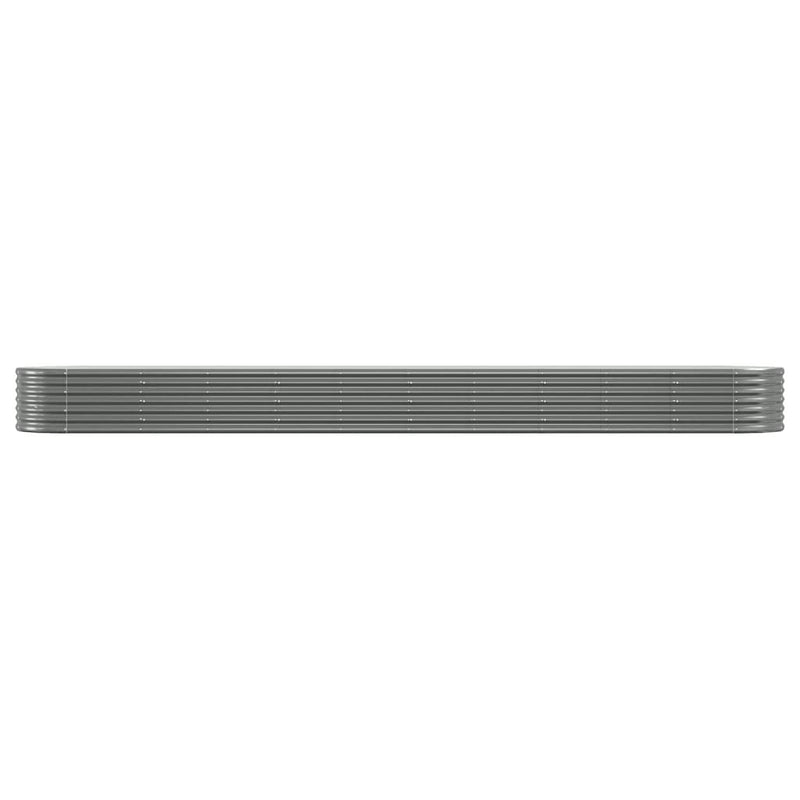 vidaXL Garden Raised Bed Galvanised Steel 440x80x36 cm Grey