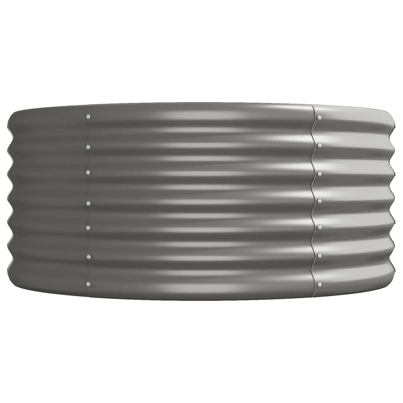 vidaXL Garden Raised Bed Galvanised Steel 440x80x36 cm Grey
