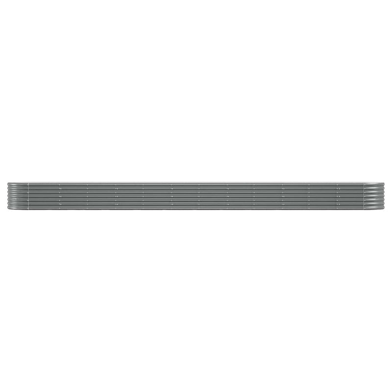 vidaXL Garden Raised Bed Galvanised Steel 512x80x36 cm Grey