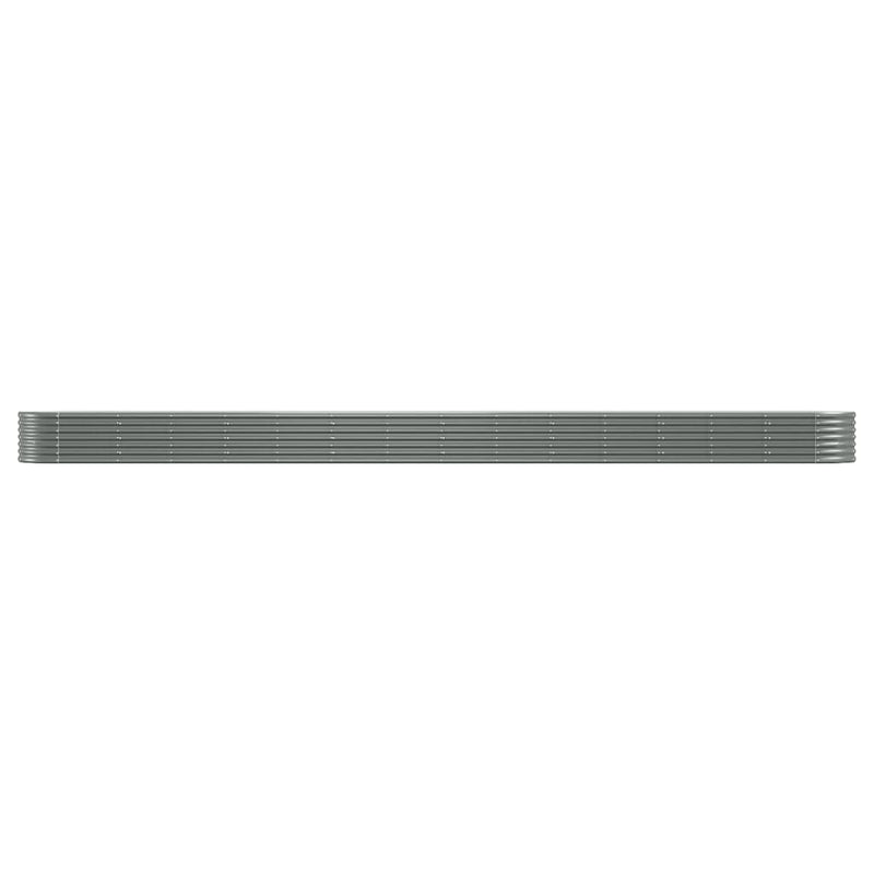 vidaXL Garden Raised Bed Galvanised Steel 620x80x36 cm Grey