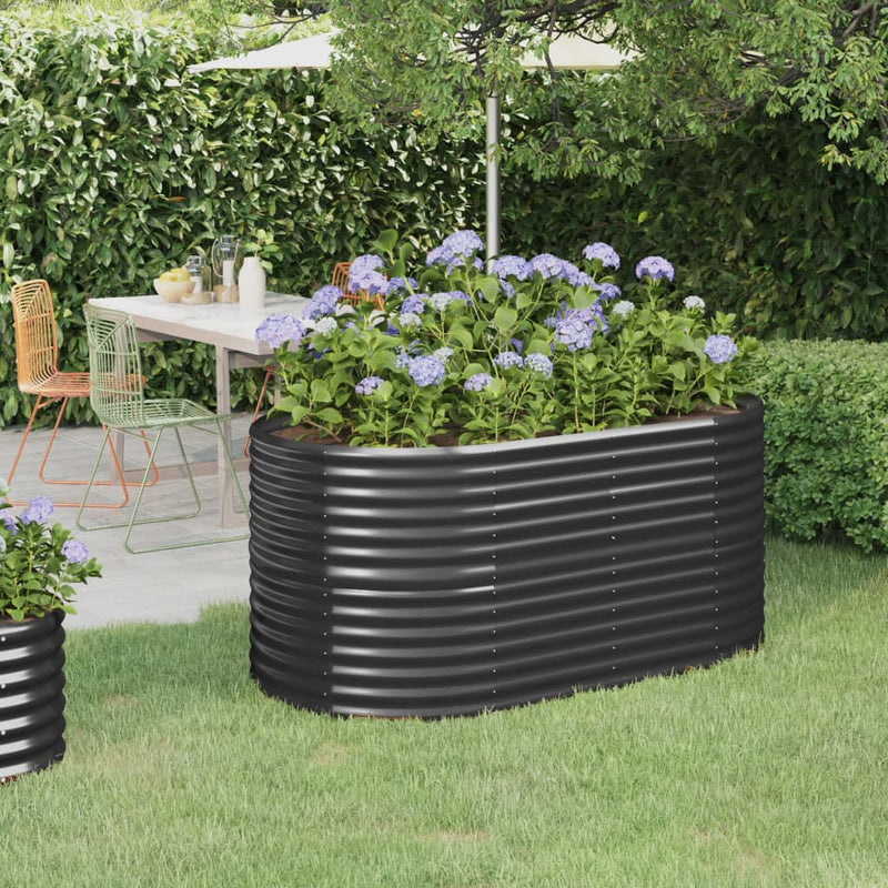 vidaXL Garden Raised Bed Galvanised Steel 152x80x68 cm Anthracite