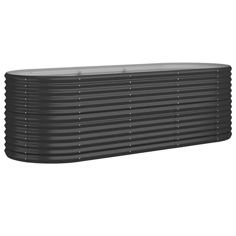 vidaXL Garden Raised Bed Galvanised Steel 224x80x68 cm Anthracite