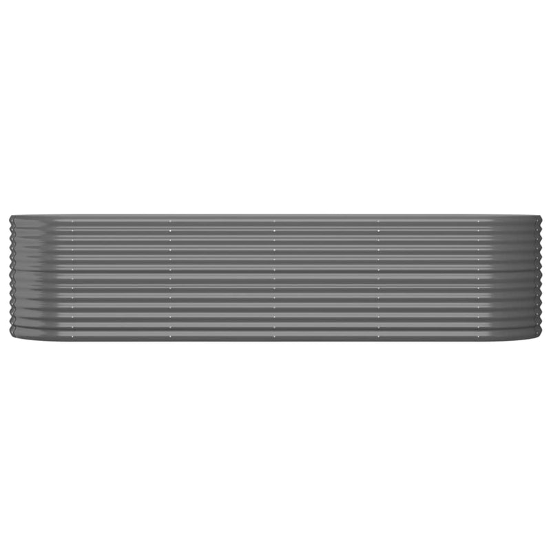 vidaXL Garden Raised Bed Galvanised Steel 296x80x68 cm Grey
