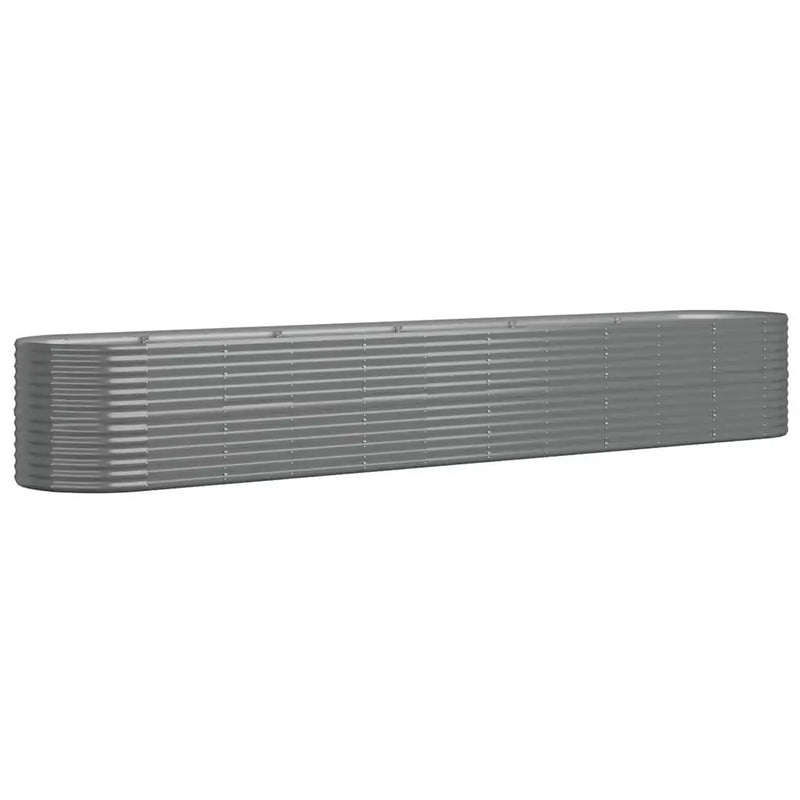 Garden Raised Bed Galvanised Steel 440x80x68 cm Grey