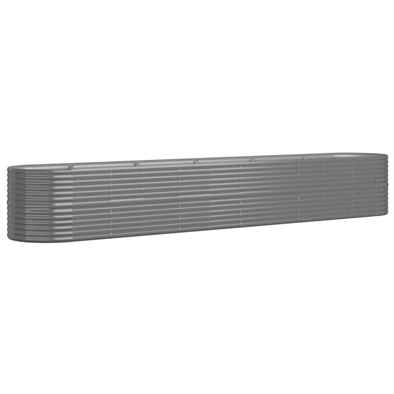 vidaXL Garden Raised Bed Galvanised Steel 440x80x68 cm Grey
