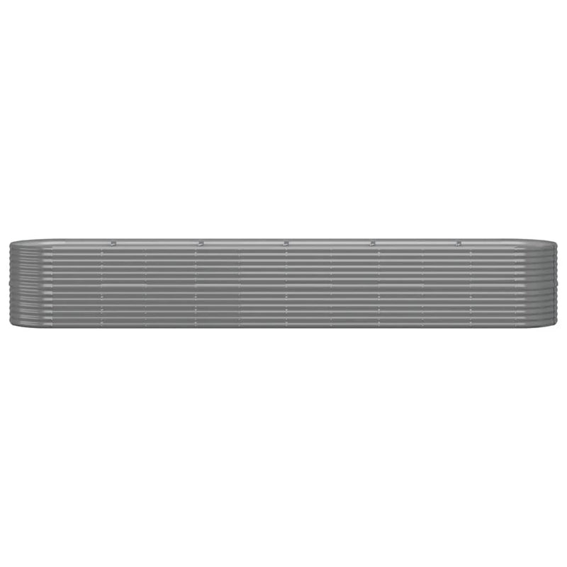 vidaXL Garden Raised Bed Galvanised Steel 440x80x68 cm Grey