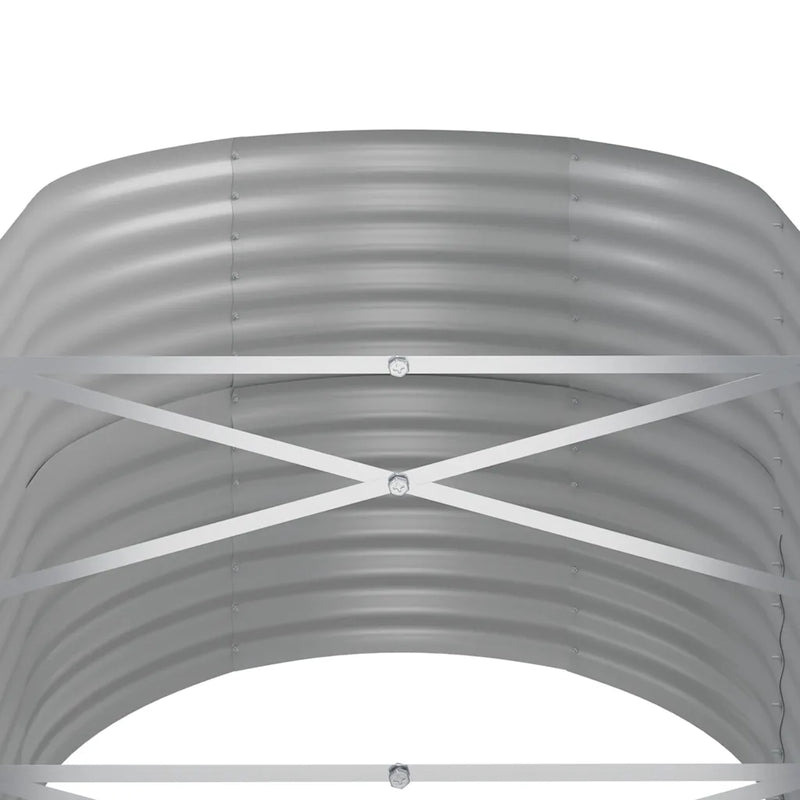 Garden Raised Bed Galvanised Steel 440x80x68 cm Grey