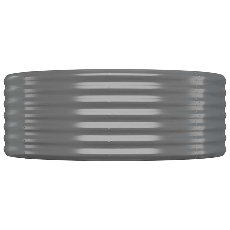 vidaXL Garden Raised Bed Galvanised Steel 100x100x36 cm Grey