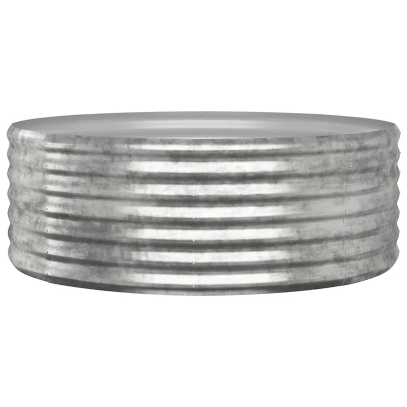 Garden Raised Bed Galvanised Steel 100x100x36 cm Silver