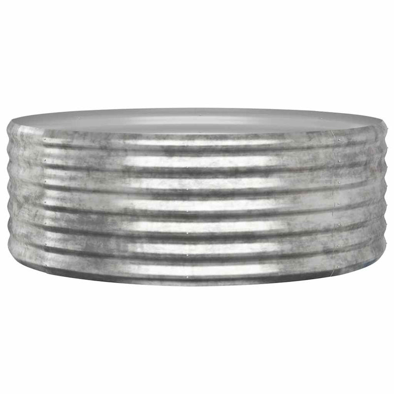 vidaXL Garden Raised Bed Galvanised Steel 100x100x36 cm Silver