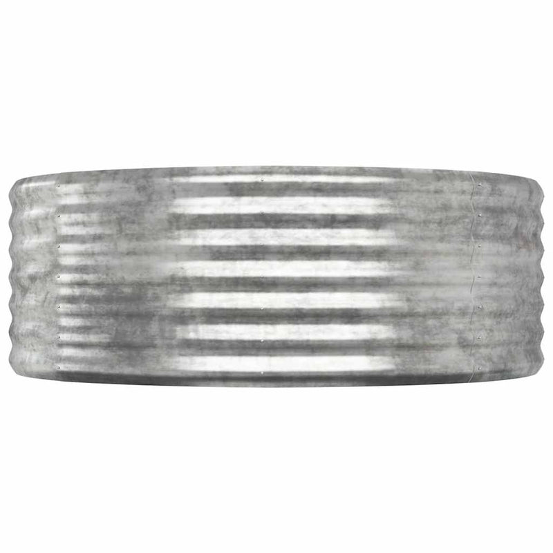 vidaXL Garden Raised Bed Galvanised Steel 100x100x36 cm Silver