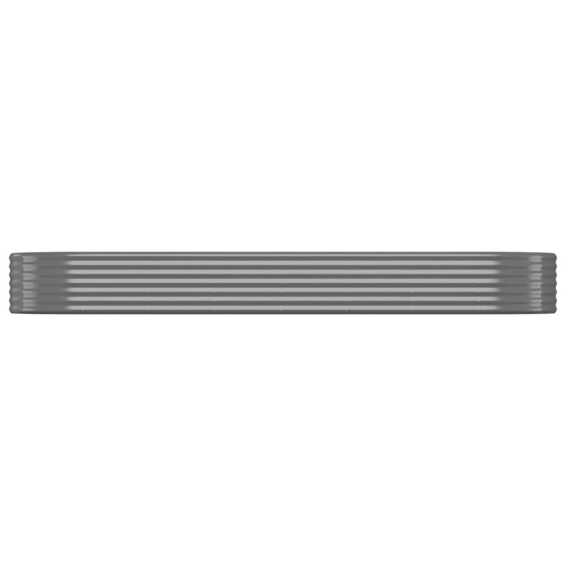vidaXL Garden Raised Bed Galvanised Steel 322x100x36 cm Grey