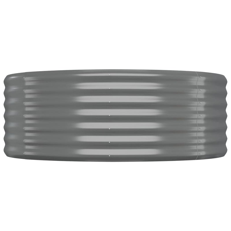 vidaXL Garden Raised Bed Galvanised Steel 322x100x36 cm Grey