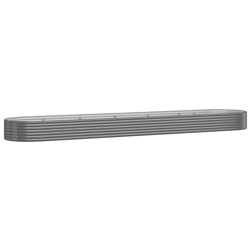 vidaXL Garden Raised Bed Galvanised Steel 507x100x36 cm Grey