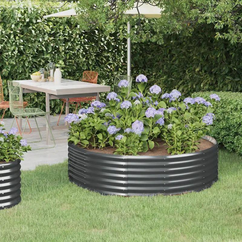 Garden Raised Bed Galvanised Steel 140x140x36 cm Anthracite