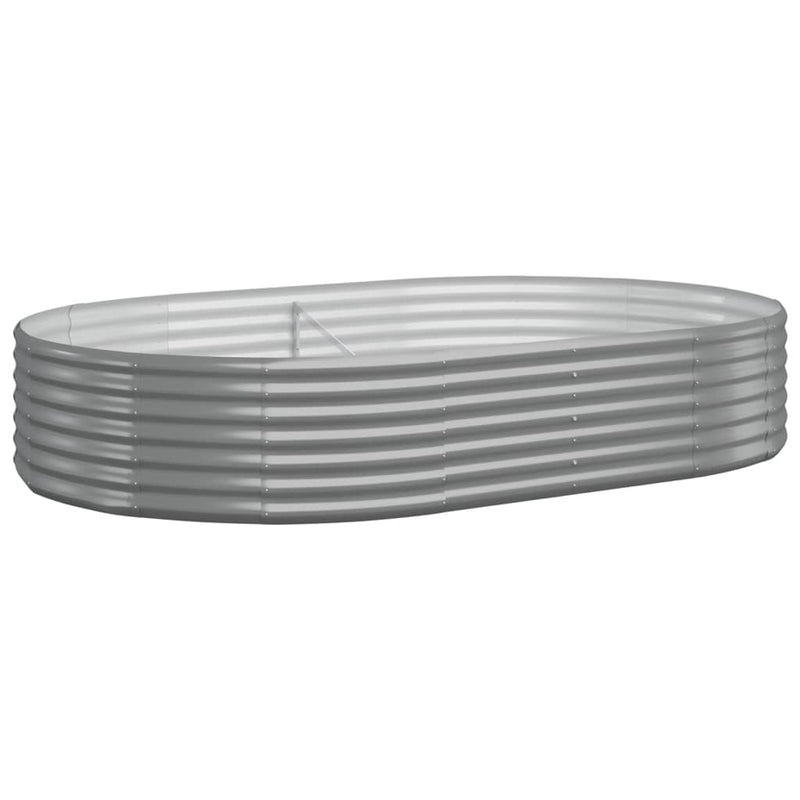 vidaXL Garden Raised Bed Galvanised Steel 214x140x36 cm Grey