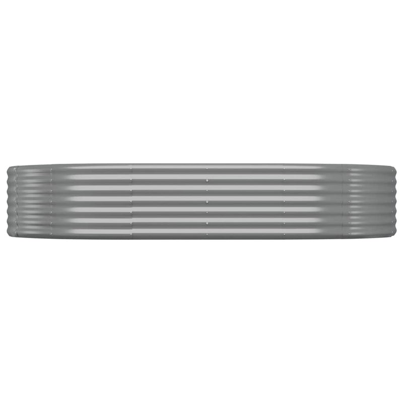 vidaXL Garden Raised Bed Galvanised Steel 214x140x36 cm Grey