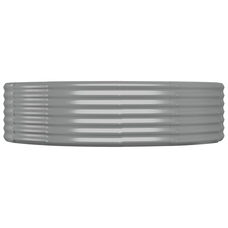vidaXL Garden Raised Bed Galvanised Steel 214x140x36 cm Grey