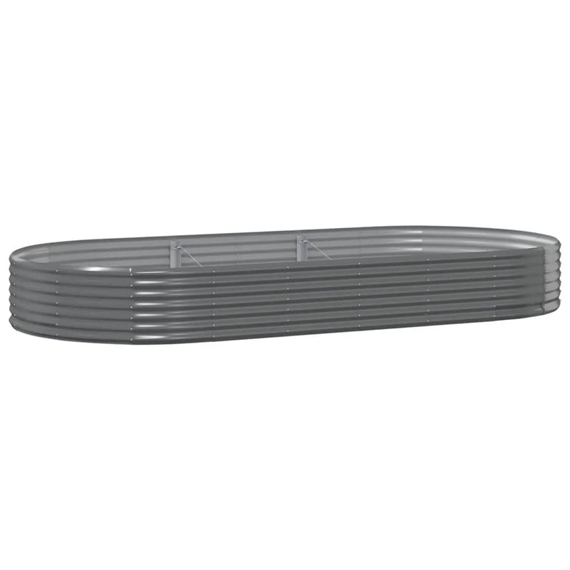 Garden Raised Bed Galvanised Steel 296x140x36 cm Grey