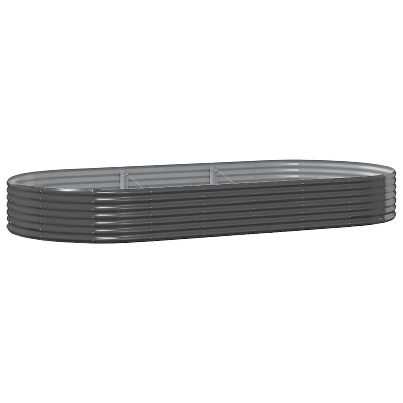 vidaXL Garden Raised Bed Galvanised Steel 296x140x36 cm Anthracite