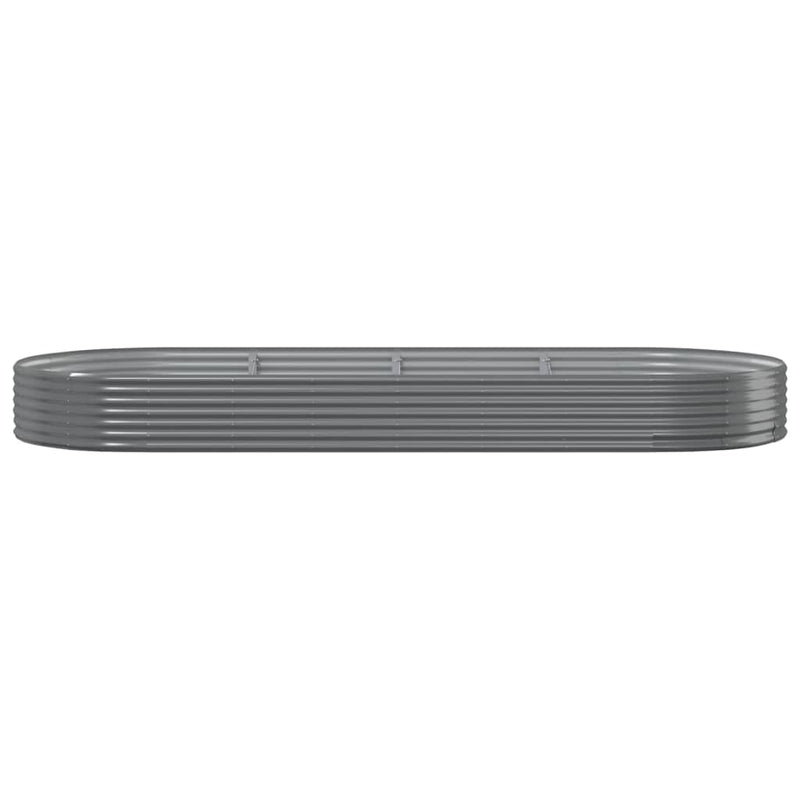 vidaXL Garden Raised Bed Galvanised Steel 373x140x36 cm Grey