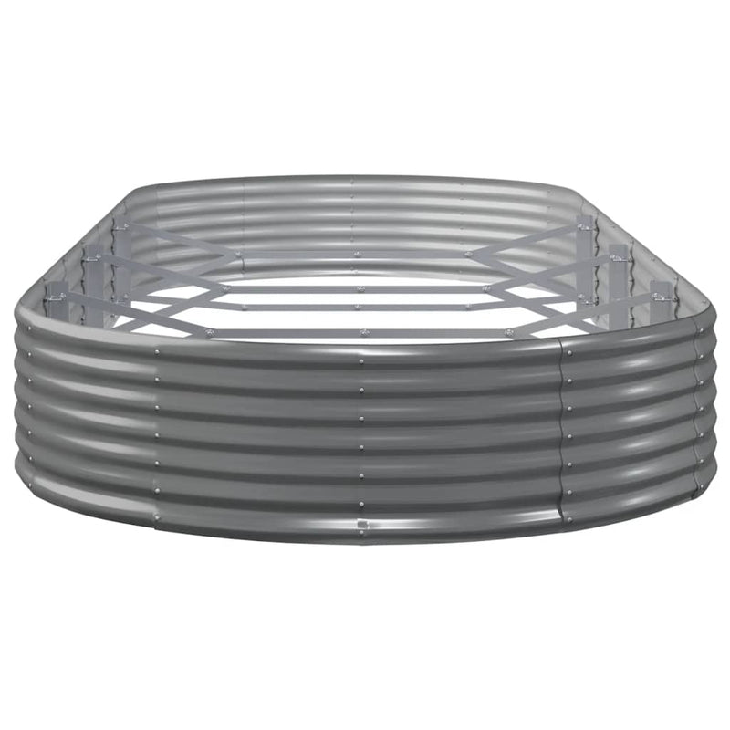 vidaXL Garden Raised Bed Galvanised Steel 373x140x36 cm Grey