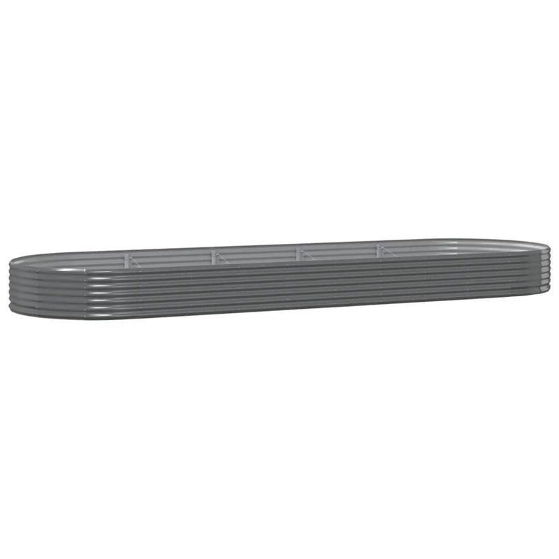vidaXL Garden Raised Bed Galvanised Steel 450x140x36 cm Grey