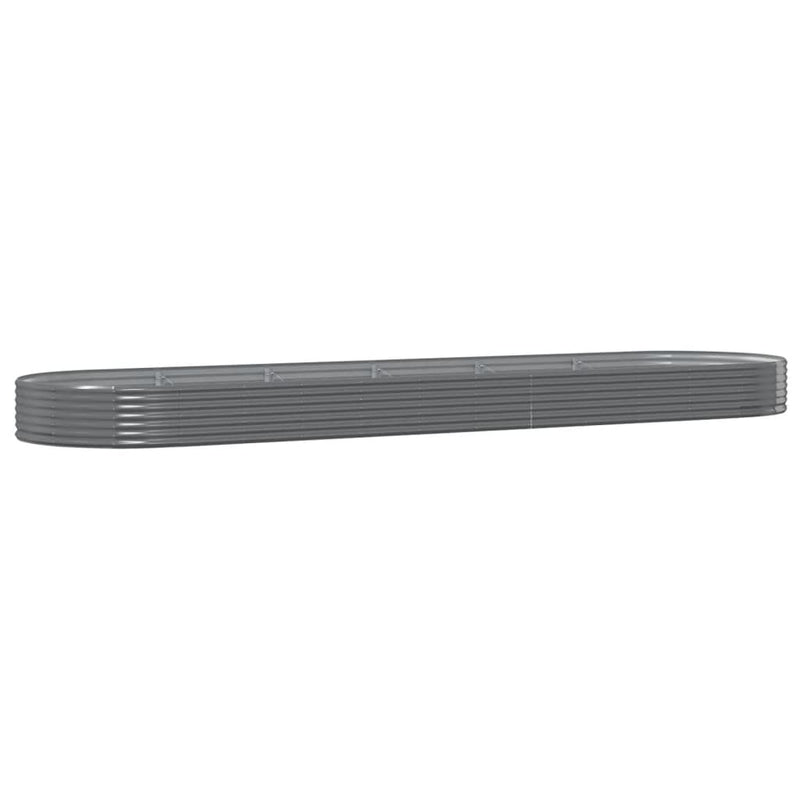 vidaXL Garden Raised Bed Galvanised Steel 523x140x36 cm Grey