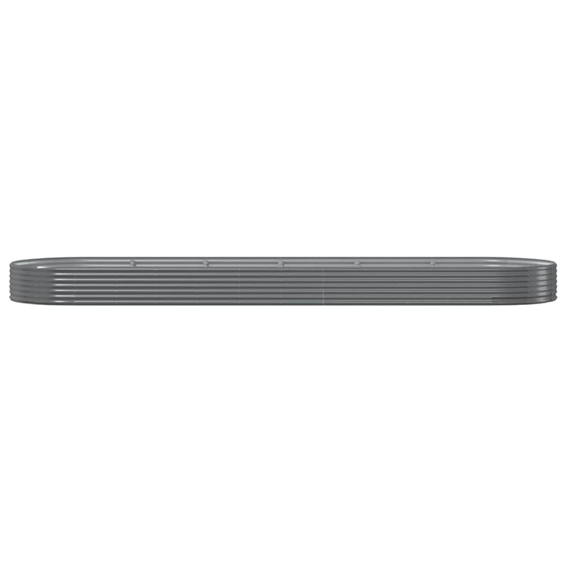 vidaXL Garden Raised Bed Galvanised Steel 523x140x36 cm Grey