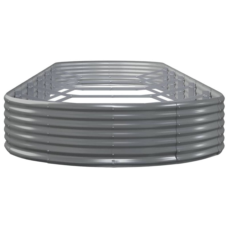 vidaXL Garden Raised Bed Galvanised Steel 523x140x36 cm Grey