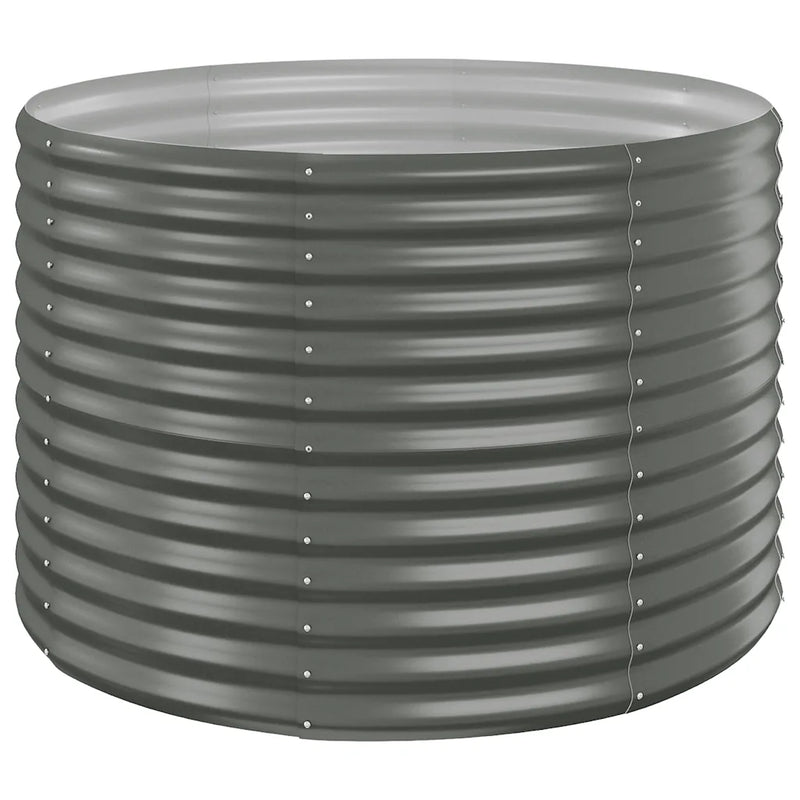 Garden Raised Bed Galvanised Steel 100x100x68 cm Grey