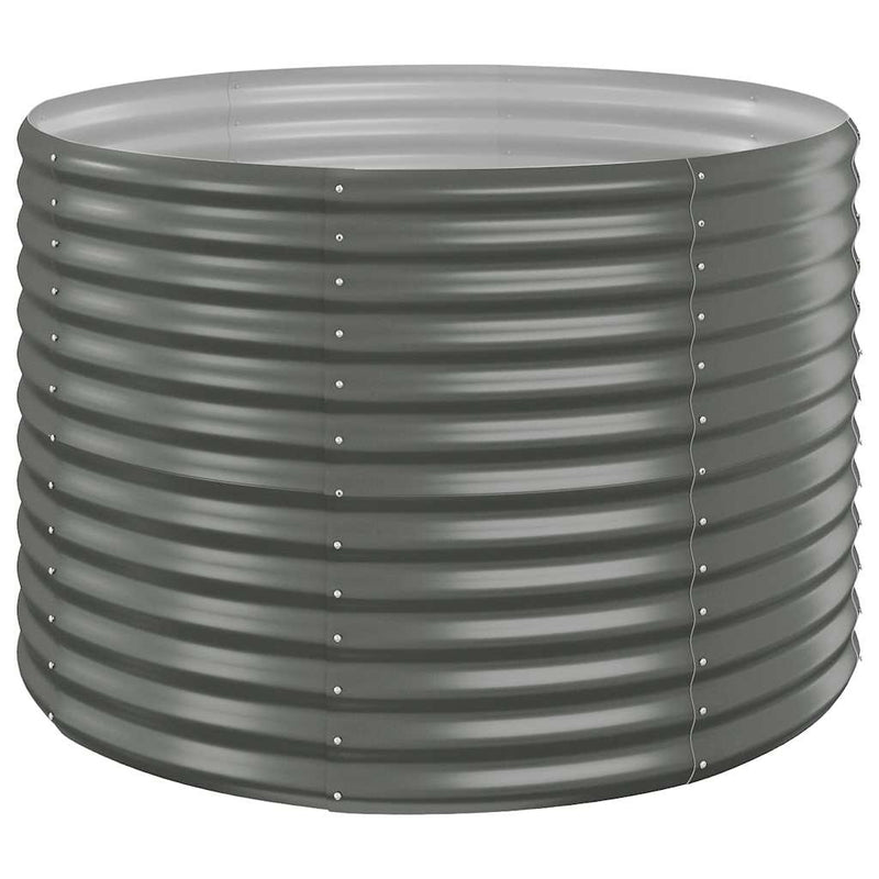 vidaXL Garden Raised Bed Galvanised Steel 100x100x68 cm Grey