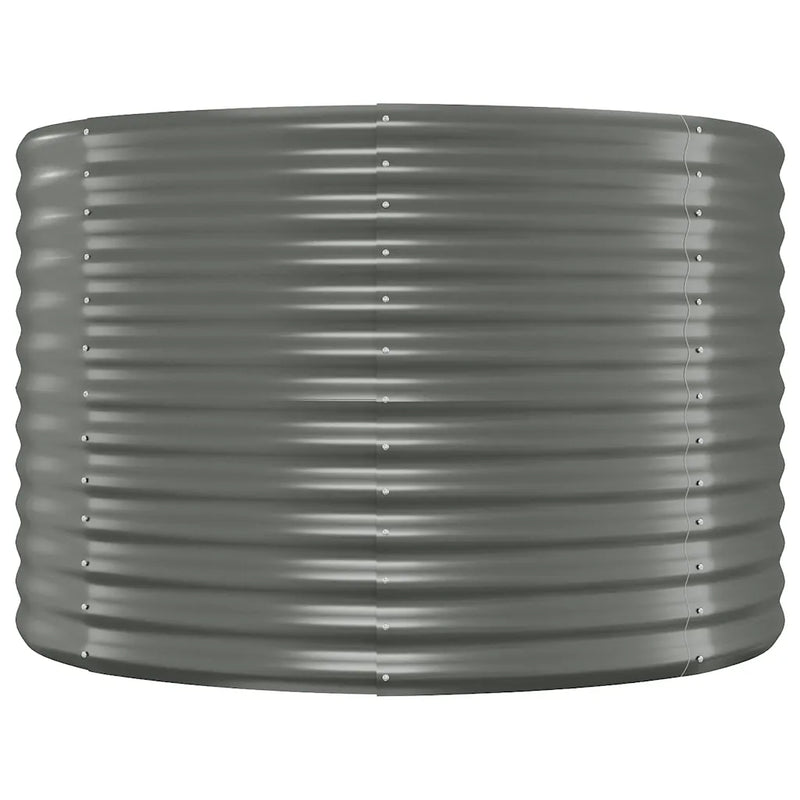 Garden Raised Bed Galvanised Steel 100x100x68 cm Grey