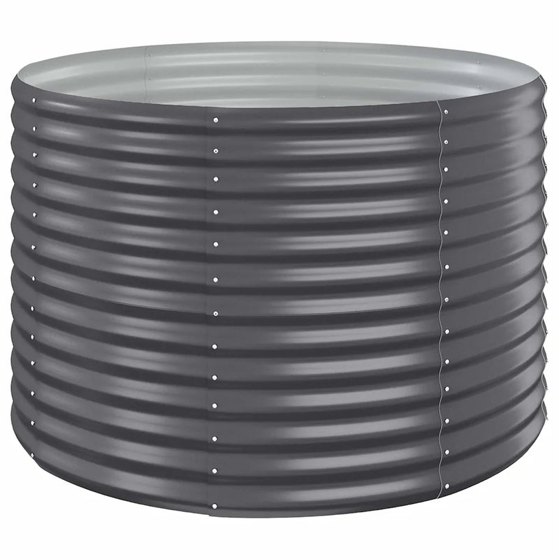 Garden Raised Bed Galvanised Steel 100x100x68 cm Anthracite