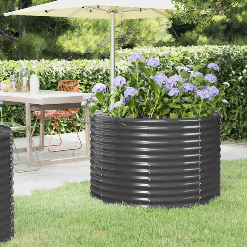 vidaXL Garden Raised Bed Galvanised Steel 100x100x68 cm Anthracite