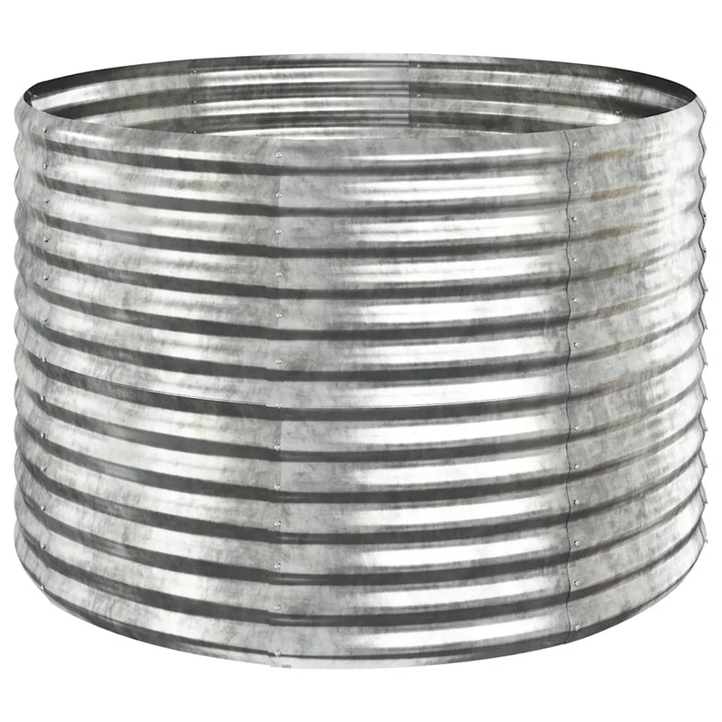 Garden Raised Bed Galvanised Steel 100x100x68 cm Silver