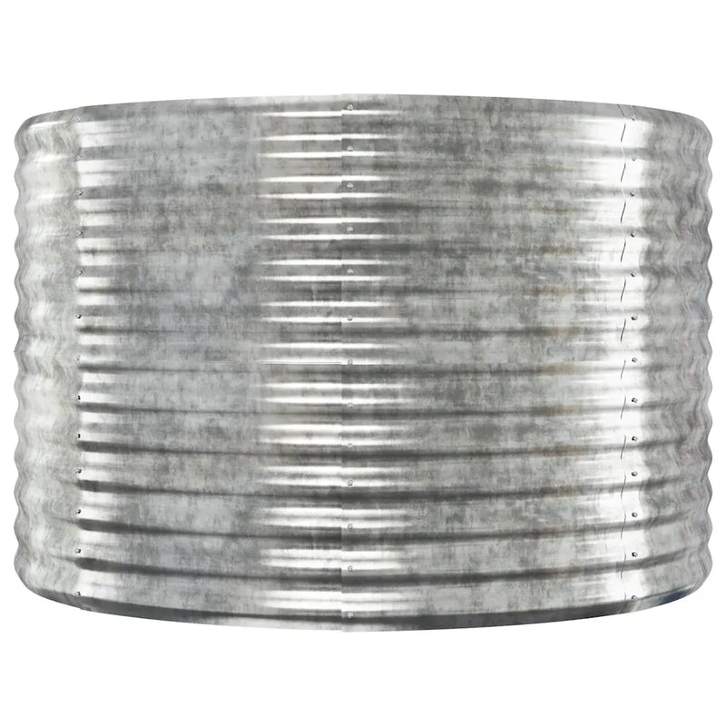 Garden Raised Bed Galvanised Steel 100x100x68 cm Silver