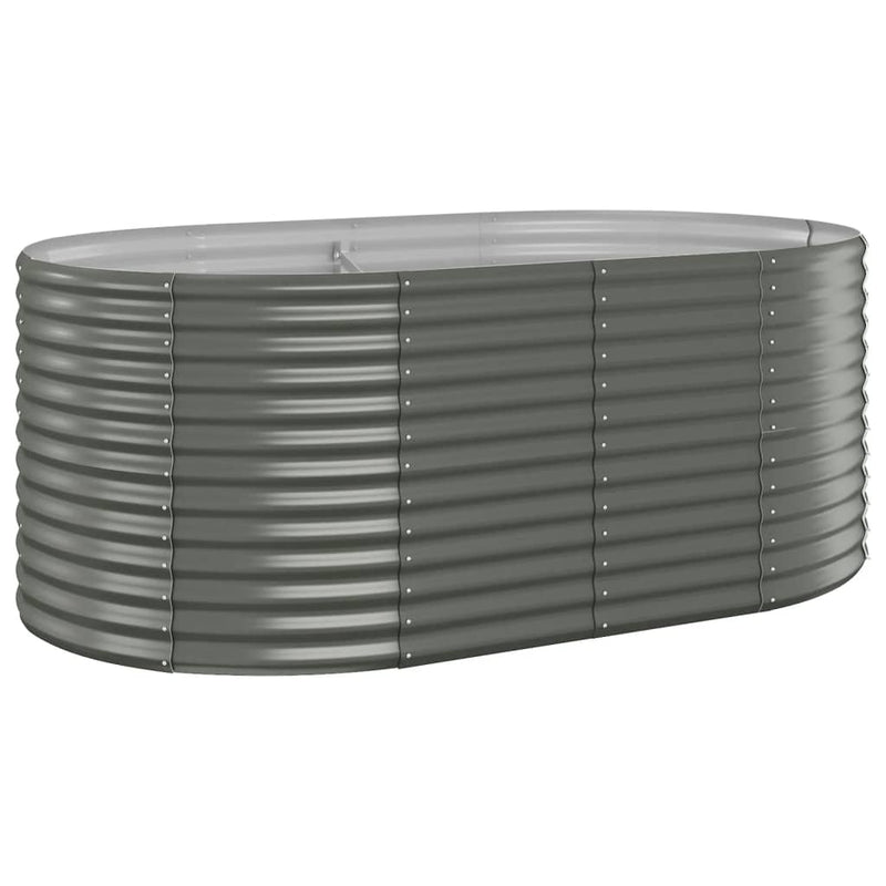 vidaXL Garden Raised Bed Galvanised Steel 175x100x68 cm Grey