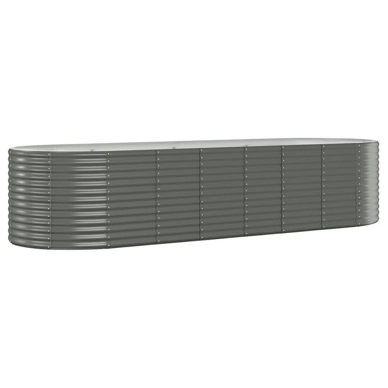 vidaXL Garden Raised Bed Galvanised Steel 322x100x68 cm Grey
