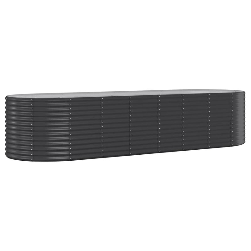 vidaXL Garden Raised Bed Galvanised Steel 322x100x68 cm Anthracite