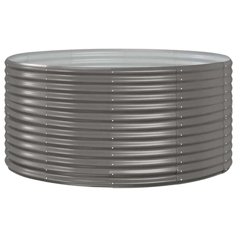 vidaXL Garden Raised Bed Grey 140x140x68 cm Galvanised Steel