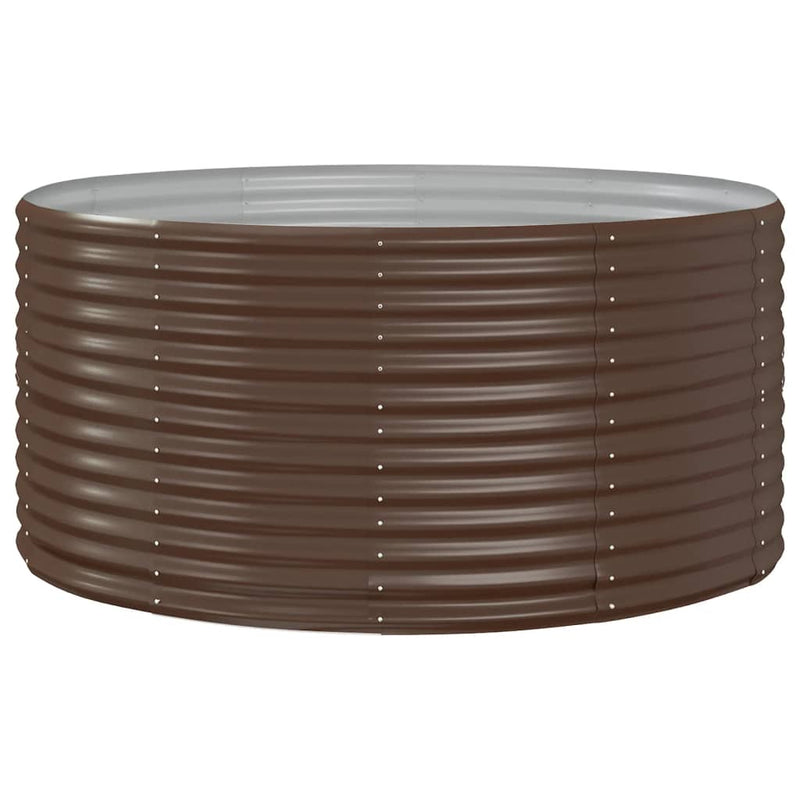 vidaXL Garden Raised Bed Brown 140x140x68 cm Galvanised Steel