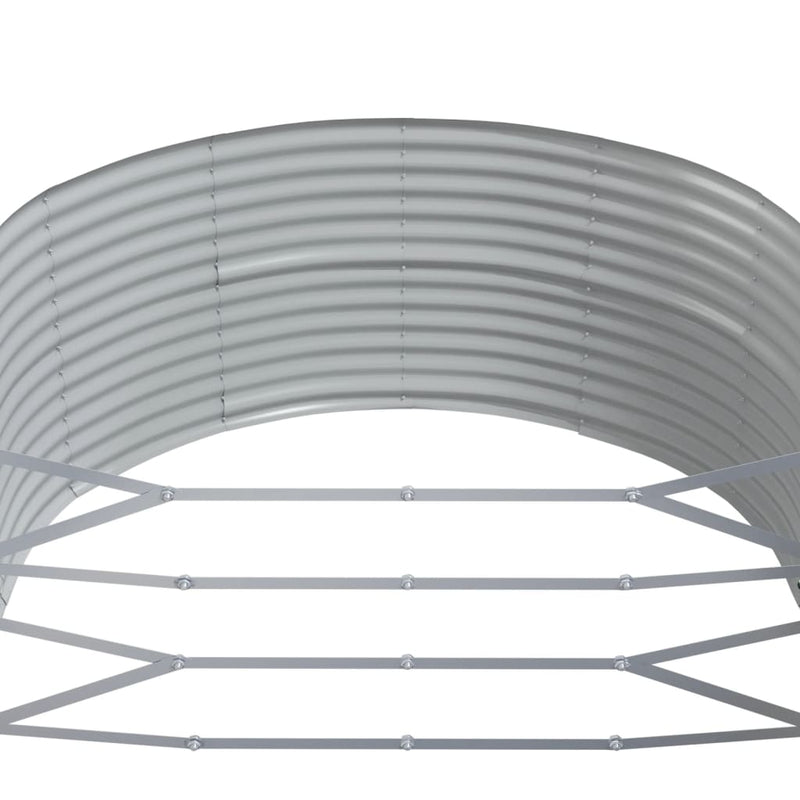 vidaXL Garden Raised Bed Grey 212x140x68 cm Galvanised Steel