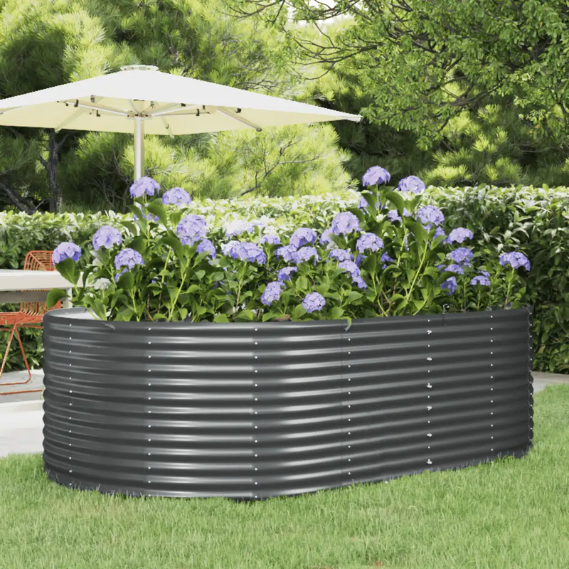 Garden Raised Bed Anthracite 212x140x68 cm Galvanised Steel