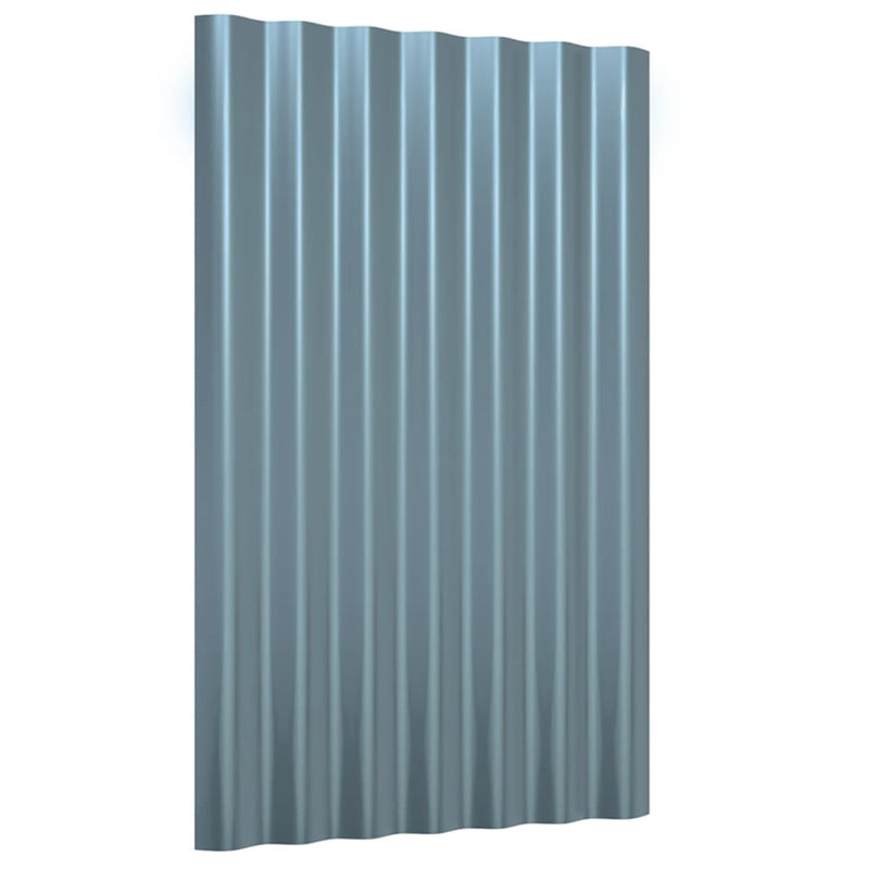 vidaXL Roof Panels 12 pcs Galvanised Steel Grey 60x36 cm