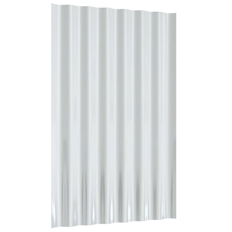 vidaXL Roof Panels 12 pcs Galvanised Steel Grey 60x36 cm